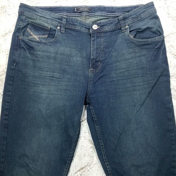 Abstract One Jeans Mens 38×32 Blue Straight Dark Wash Denim - Picture 3 of 12